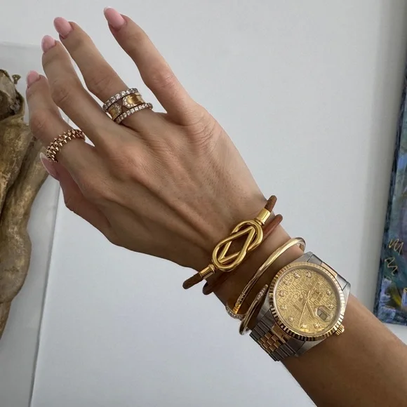 Hermes Vintage Gold Plated Atame Bracelet - Picture 2 of 16